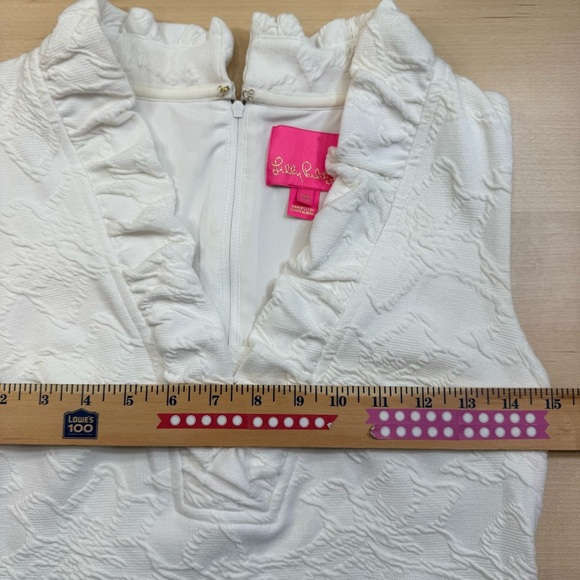 Lilly Pulitzer Tisbury Shift Lined Ruffle White XS Dress Rehearsal Graduation - Picture 11 of 16